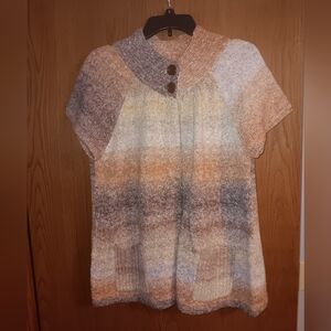 Women's Open Front Cardigan Sweater with Button Detail